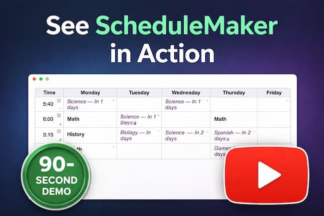 ScheduleMaker demo video